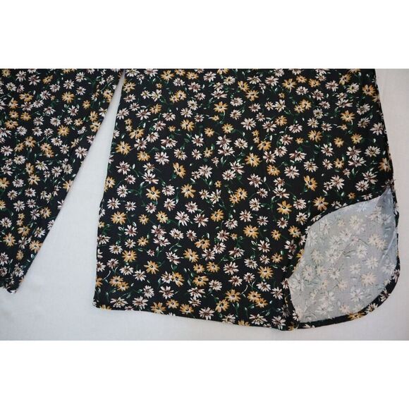 Philosophy 3070144 Women's Sz Large Black/Gold Floral Wide Leg Pull-On Pants - Picture 6 of 11